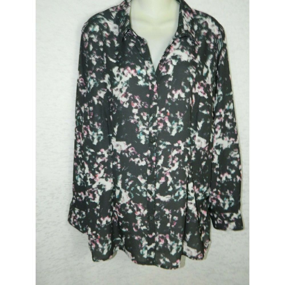 Rebel Wilson x Angels Blouse‎ Plus Size Black Pink Plus Size Size  1X-Large